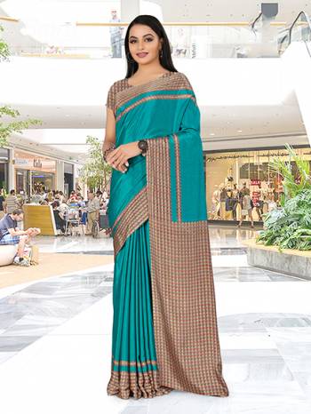 Here Is Very Pretty Printed Saree Fabricated On Crepe Silk Paired?With Running Blouse, This Pretty Formal Printed Saree Is Best Suitable For Your Work Place As It Is Light Weight And Esnures Superb Comfort All Day Long. Also It Can Be Used As Uniform At Different Places Like Airports, Hospitals And Hotels. Buy Now