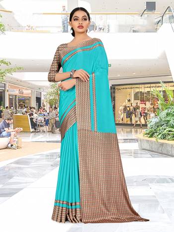 Here Is Very Pretty Printed Saree Fabricated On Crepe Silk Paired?With Running Blouse, This Pretty Formal Printed Saree Is Best Suitable For Your Work Place As It Is Light Weight And Esnures Superb Comfort All Day Long. Also It Can Be Used As Uniform At Different Places Like Airports, Hospitals And Hotels. Buy Now