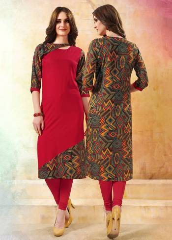 Simple And Elegant Looking Readymade Kurti Is Here In Red And Multi Color Fabricated On Rayon. It Is Beautified With Prints And Available In All Regular Sizes. Buy Now.