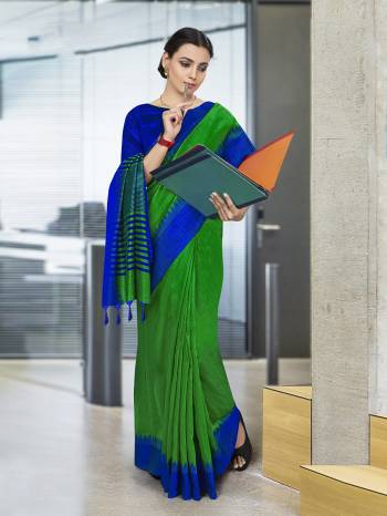 Comfort Is The First Priority When You Go To Your Work Place. So?Keeping Your Comfort In Mind This Weaved Saree Is Designed As A Uniform For Your Work Place. This Saree And Blouse are Fabricated On Cotton Art Silk Beautified With Weave, Which Is Also Light In Weight And Easy To Carry All Day Long