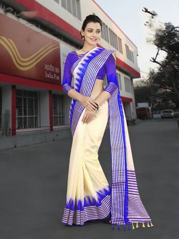 Here Is Very Pretty Silk Based Saree Fabricated On Cotton Art Silk Paired?With Running Blouse, This Pretty Formal Weaved Saree Is Best Suitable For Your Work Place As It Is Light Weight And Esnures Superb Comfort All Day Long. Also It Can Be Used As Uniform At Different Places Like Airports, Hospitals And Hotels. Buy Now