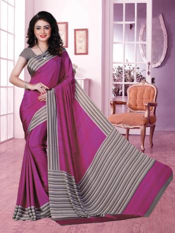 Here Is Very Pretty Printed Saree Fabricated On Crepe Silk Paired?With Running Blouse, This Pretty Formal Printed Saree Is Best Suitable For Your Work Place As It Is Light Weight And Esnures Superb Comfort All Day Long. Also It Can Be Used As Uniform At Different Places Like Airports, Hospitals And Hotels. Buy Now