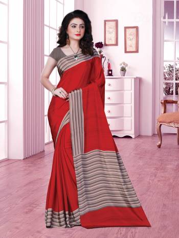 Here Is Very Pretty Printed Saree Fabricated On Crepe Silk Paired?With Running Blouse, This Pretty Formal Printed Saree Is Best Suitable For Your Work Place As It Is Light Weight And Esnures Superb Comfort All Day Long. Also It Can Be Used As Uniform At Different Places Like Airports, Hospitals And Hotels. Buy Now