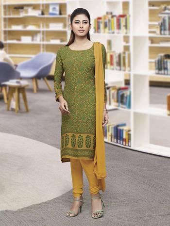 Comfort Is The First Priority When You Go To Your Work Place. So?Keeping Your Comfort In Mind This Printed Dress Material Is Designed As A Uniform For Your Work Place. This Dress Material Is Fabricated On Crepe Silk Beautified With Prints Which Is Also Light In Weight And Easy To Carry All Day Long