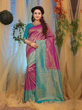 You Will Definitely Earn Lots Of Compliments In This Rich And Elegant Silk Based Saree, This Saree And Blouse are Beautified With Weave Giving It An Attractive Look