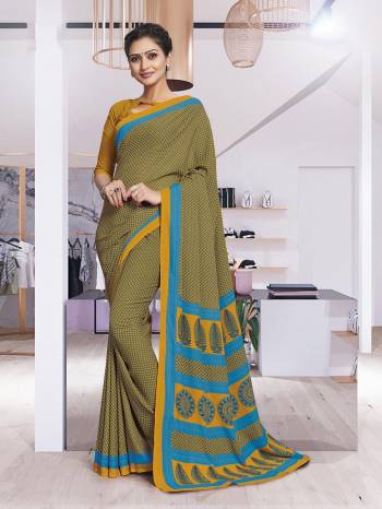 Comfort Is The First Priority When You Go To Your Work Place. So?Keeping Your Comfort In Mind This Printed Saree Is Designed As A Uniform For Your Work Place. This Saree And Blouse are Fabricated On Poly Cotton Beautified With Prints Which Is Also Light In Weight And Easy To Carry All Day Long