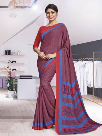 Here Is Very Pretty Printed Saree Fabricated On Poly Cotton Paired?With Running Blouse, This Pretty Formal Printed Saree Is Best Suitable For Your Work Place As It Is Light Weight And Esnures Superb Comfort All Day Long. Also It Can Be Used As Uniform At Different Places Like Airports, Hospitals And Hotels. Buy Now