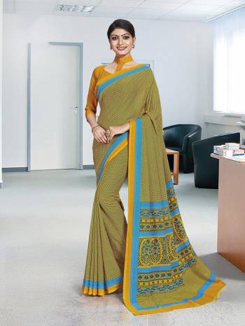 Here Is Very Pretty Printed Saree Fabricated On Poly Cotton Paired?With Running Blouse, This Pretty Formal Printed Saree Is Best Suitable For Your Work Place As It Is Light Weight And Esnures Superb Comfort All Day Long. Also It Can Be Used As Uniform At Different Places Like Airports, Hospitals And Hotels. Buy Now