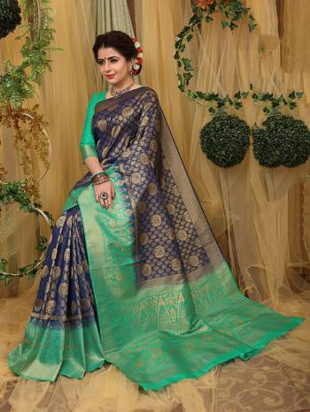 Grab This Beautiful Designer Silk Based Saree Which Gives A Rich?Look To Your Personality. This Saree Is Fabricated On Jacquard Silk Paired With Art Silk Fabricated Blouse, Beautified With Weave