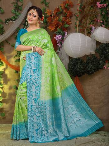 You Will Definitely Earn Lots Of Compliments In This Rich And Elegant Silk Based Saree, This Saree And Blouse are Beautified With Weave Giving It An Attractive Look