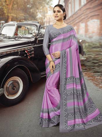 Comfort Is The First Priority When You Go To Your Work Place. So?Keeping Your Comfort In Mind This Printed Saree Is Designed As A Uniform For Your Work Place. This Saree And Blouse are Fabricated On Crepe Silk Beautified With Prints Which Is Also Light In Weight And Easy To Carry All Day Long