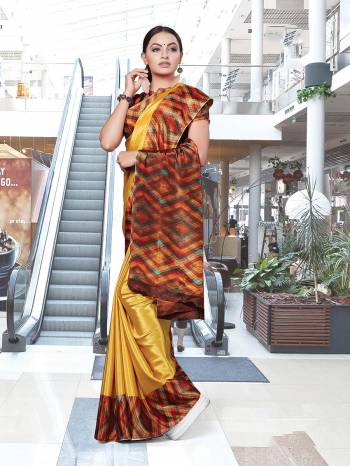 Comfort Is The First Priority When You Go To Your Work Place. So?Keeping Your Comfort In Mind This Printed Saree Is Designed As A Uniform For Your Work Place. This Saree And Blouse are Fabricated On Art Silk Beautified With Prints Which Is Also Light In Weight And Easy To Carry All Day Long