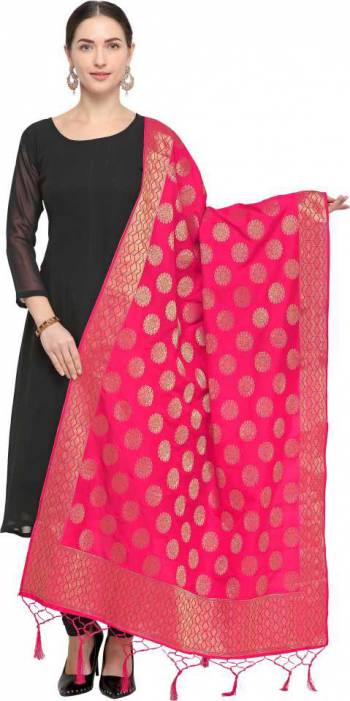 Pair Up This Beautiful Dupatta With Your Simple Or Heavy Suit. This Pretty Dupatta Is Fabricated On Banarasi Art Silk Beautified with Weave All Over. It Is Light In Weight And Easy To Carry all Day Long