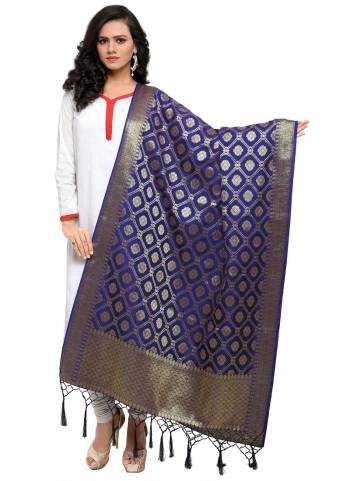 For A Proper Traditional Look, Pair Up Your Simple Attire With This Trendy Banarasi Art Silk Fabricated Dupatta. It Is Beautified With Weave All Over. Also It Is Light In Weight And Easy To Carry All Day Long 