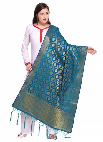 For A Proper Traditional Look, Pair Up Your Simple Attire With This Trendy Banarasi Art Silk Fabricated Dupatta. It Is Beautified With Weave All Over. Also It Is Light In Weight And Easy To Carry All Day Long 