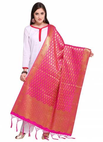 Pair Up This Beautiful Dupatta With Your Simple Or Heavy Suit. This Pretty Dupatta Is Fabricated On Banarasi Art Silk Beautified with Weave All Over. It Is Light In Weight And Easy To Carry all Day Long