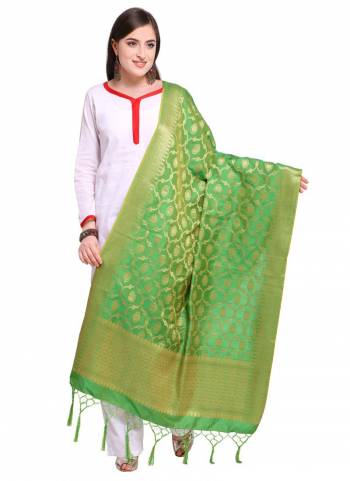 Pair Up This Beautiful Dupatta With Your Simple Or Heavy Suit. This Pretty Dupatta Is Fabricated On Banarasi Art Silk Beautified with Weave All Over. It Is Light In Weight And Easy To Carry all Day Long