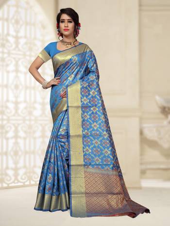 Grab This Beautiful Designer Silk Based Saree Which Gives A Rich Look To Your Personality. This Saree Is Fabricated On Patola Jacquard Silk Paired With Art Silk Fabricated Blouse, Beautified With Weave 