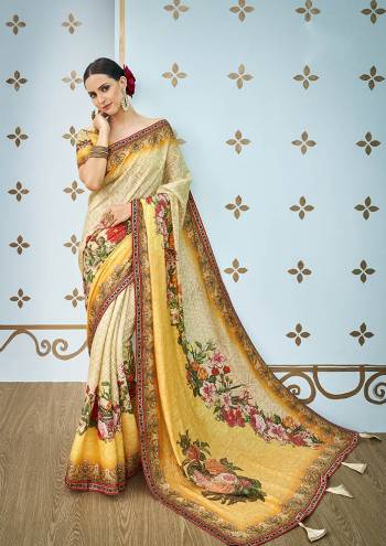 If You Have An Eye For Prints Than Grab This Beautiful Designer Saree With Pretty Digital Prints All Over. This Saree And Blouse Are Fabricated On Banarasi Art Silk Beautified With Stone Work. It Is Light In Weight And Easy To Carry All Day Long. 