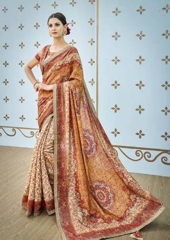 If You Have An Eye For Prints Than Grab This Beautiful Designer Saree With Pretty Digital Prints All Over. This Saree And Blouse Are Fabricated On Banarasi Art Silk Beautified With Stone Work. It Is Light In Weight And Easy To Carry All Day Long. 