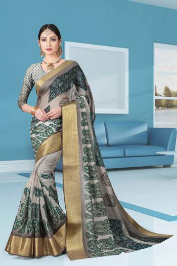 Comfort Is The First Priority When You Go To Your Work Place. So Keeping Your Comfort In Mind This Printed Saree Is Designed As A Uniform For Your Work Place. This Saree And Blouse are Fabricated On Cotton Beautified With Prints Which Is Also Light In Weight And Easy To Carry All Day Long