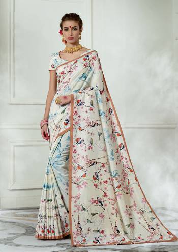 Grab This Beautiful Designer Silk Based Saree Which Gives A Rich Look To Your Personality. This Saree Is Fabricated On Tussar Silk Paired With Art Silk Fabricated Blouse, Beautified With Prints.