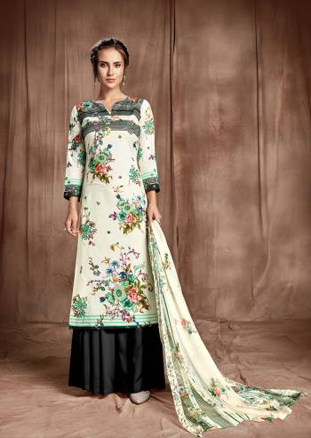 Beautifull  floral digital printed sharara  style salwar suit comes with cotton fabric bottom & beautiful Printed dupatta. The suit which can be stitched up to size 44. Pair it with high heels and look effortlessly chic and fashionable.