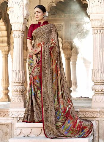 Look Pretty In This Georgette  Based Saree Paired With Georgette Fabricated Blouse. It Is Light In Weight And Easy To Drape. Buy Now. 