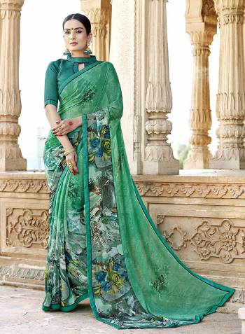 Look Pretty In This Georgette  Based Saree Paired With Georgette Fabricated Blouse. It Is Light In Weight And Easy To Drape. Buy Now. 