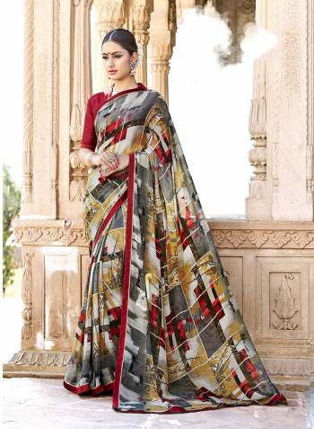 Look Pretty In This Georgette  Based Saree Paired With Georgette Fabricated Blouse. It Is Light In Weight And Easy To Drape. Buy Now. 