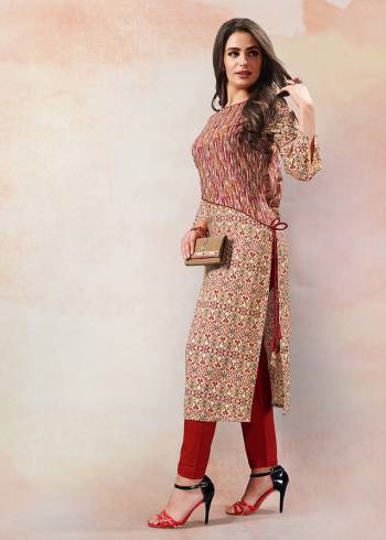 Go Colorful With This Multi Colored Readymade Kurti Fabricated On Rayon. This Kurti Is Beautified With Prints And Suitable For Your Casual And Semi-Casuals. 