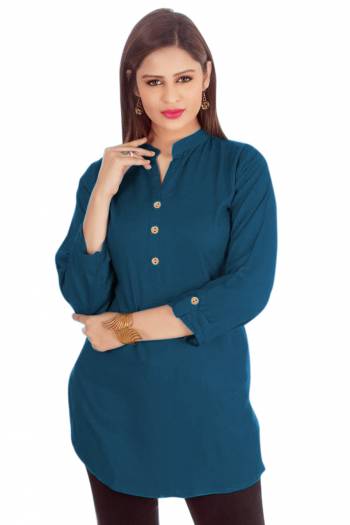 Add This Pretty Simple Readymade Top To Your Wardrobe Fabricated On Rayon. This Top Is Suitable For Your Casual Wear And Available In All Regular Sizes. You Can Pair This Up With Blue Or Black Colored Denim.