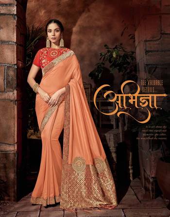 Its always about the small details- the fresh colors, the intricate motifs and beautoful trims and details. This peach saree is power packed with all to make you look surreal. 