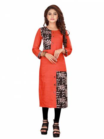 Add This Very Pretty Readymade Kurti To Your Wardrobe For Casual Or Semi-Casual Wear. This Kurti Is Suitable For College, Work Place, Etc. It IS Light Weight And Easy To Carry All Day Long. Buy This Pretty Kurti Now.