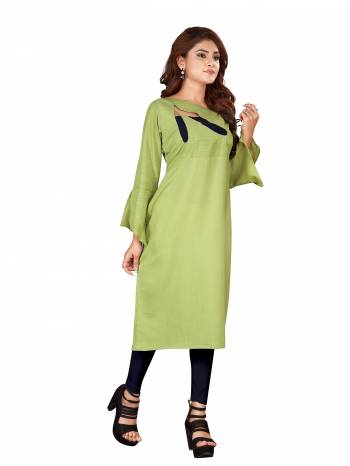 Add This Very Pretty Readymade Kurti To Your Wardrobe For Casual Or Semi-Casual Wear. This Kurti Is Suitable For College, Work Place, Etc. It IS Light Weight And Easy To Carry All Day Long. Buy This Pretty Kurti Now.