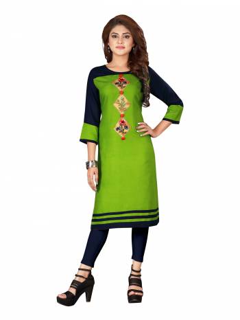 Grab This Readymade Kurti For Your Casual Or Semi-Casual Wear. This Simple Kurti Is Light Weight, Soft Towards Skin And Also Available In All Regular Sizes Which Ensures You Superb Comfort All Day Long. 