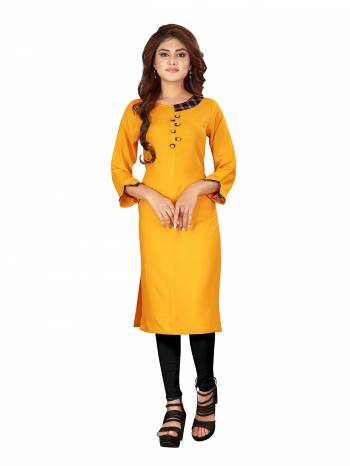 Grab This Readymade Kurti For Your Casual Or Semi-Casual Wear. This Simple Kurti Is Light Weight, Soft Towards Skin And Also Available In All Regular Sizes Which Ensures You Superb Comfort All Day Long. 