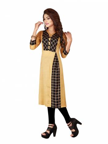 Grab This Readymade Kurti For Your Casual Or Semi-Casual Wear. This Simple Kurti Is Light Weight, Soft Towards Skin And Also Available In All Regular Sizes Which Ensures You Superb Comfort All Day Long. 