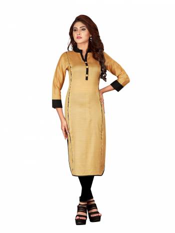 Add This Very Pretty Readymade Kurti To Your Wardrobe For Casual Or Semi-Casual Wear. This Kurti Is Suitable For College, Work Place, Etc. It IS Light Weight And Easy To Carry All Day Long. Buy This Pretty Kurti Now.