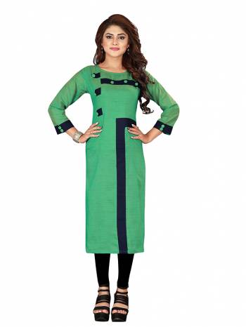 Grab This Readymade Kurti For Your Casual Or Semi-Casual Wear. This Simple Kurti Is Light Weight, Soft Towards Skin And Also Available In All Regular Sizes Which Ensures You Superb Comfort All Day Long. 