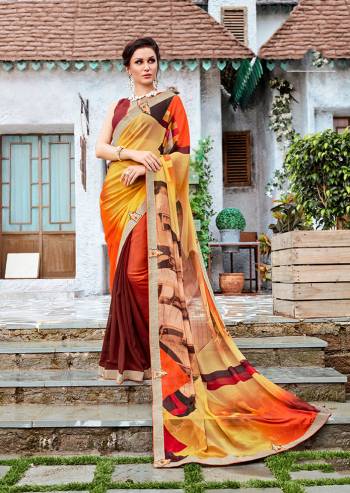 For Your Casual Or Semi-Casual Wear, Grab This Printed Light Weight Saree. This Saree And Blouse Are Fabricated On Georgette Which Ensures Superb Comfort All Day Long. 