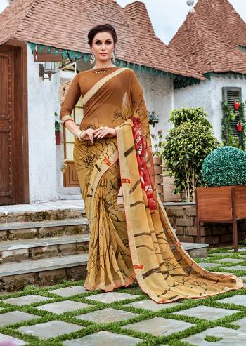 For Your Casual Or Semi-Casual Wear, Grab This Printed Light Weight Saree. This Saree And Blouse Are Fabricated On Georgette Which Ensures Superb Comfort All Day Long. 