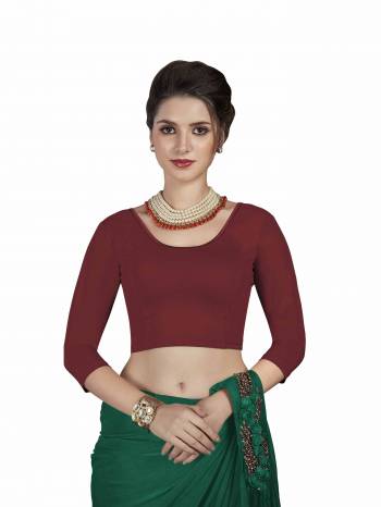 Grab This Super Comfy Readymade Blouse To Pair Up With Your Simple Or Designer Saree. This Blouse Is Fabricated On Stretchable Cotton Which Is In Free Size. Its Fabric Is Soft Towards Skin And Ensures Superb Comfort All Day Long. 