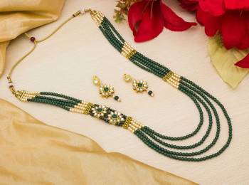 Grab This Very Pretty And Elegant Looking Necklace Set In Vintage Pattern. You Can Pair This Up With Suit, Saree Or Lehenga Any Thing. Also It Is Light In Weight And Easy To Carry Throughout The Gala. Buy Now.