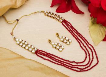 Grab This Very Pretty And Elegant Looking Necklace Set In Vintage Pattern. You Can Pair This Up With Suit, Saree Or Lehenga Any Thing. Also It Is Light In Weight And Easy To Carry Throughout The Gala. Buy Now.