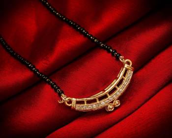 Give An Elegant Look To Your Neckline With This Rich Designer Mangalsutra With Delicate Designs, Beautified With Diamond Work. Pair This Up With Any Colored Attire, Be It Casual Or Heavy.