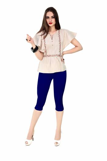 Grab This Pretty Comfortable Capri For Your Regular Wear Fabricated On Stretchable Cotton Which Has Soft Four Side Stretch. This Capri Is Suitable For Jogging, Yoga Or Gym. Pair Up With A Top Or T-Shirt. Buy Now.