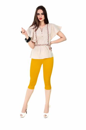 Grab This Pretty Comfortable Capri For Your Regular Wear Fabricated On Stretchable Cotton Which Has Soft Four Side Stretch. This Capri Is Suitable For Jogging, Yoga Or Gym. Pair Up With A Top Or T-Shirt. Buy Now.