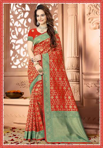 Celebrate This Festive Season Wearing This Rich And Elegant Looking Heavy Woven Saree In Red Color Paired With Red Colored Blouse. This Saree And Blouse are Fabricated On Art Silk Beautified With heavy Weave. Buy Now.