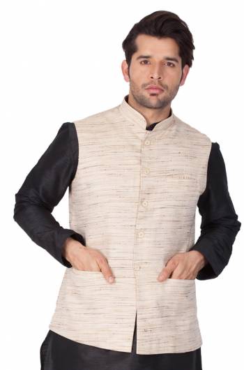 Grab This Designer Modi/Nehru Style Jacket For The Upcoming Festive And Wedding Season. This Jacket Can Be Paired With Any Contrasting Color Kurta And Pyjama. This Gives A Rich Look To Your Personality. Buy Now.